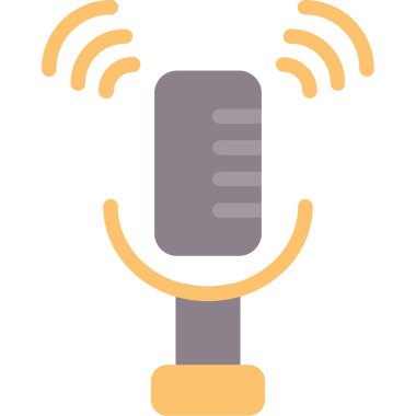 mikrofon simgesi, vektör illüstrasyonu