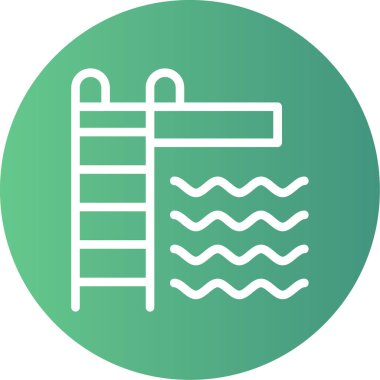 Merdiven simgesi, vektör illüstrasyonu