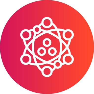 Benzersiz atom çizgisi vektörü simgesi