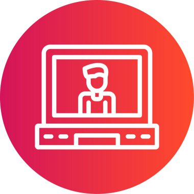 Dizüstü bilgisayar simgesi vektör çizimi