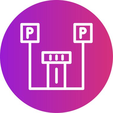 Park ediyor. Web simgesi basit illüstrasyon