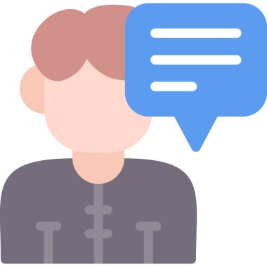 Doldurulmuş ana hatlar biçiminde sohbet ileti simgesi