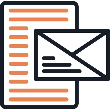 e-posta zarfı simgesi ana hat biçiminde