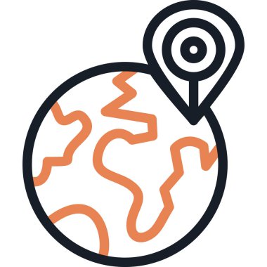 harita simgesi vektör illüstrasyonu