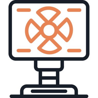 Bilgisayar monitörü. Web simgesi basit illüstrasyon