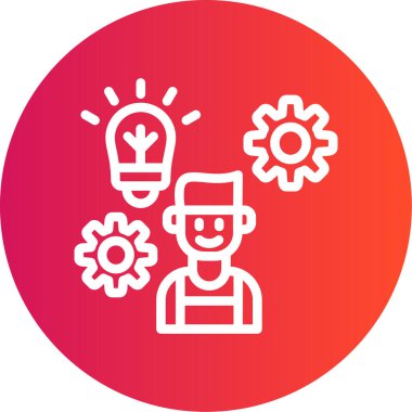 İşle ilgili bir fikir. Basit illüstrasyon