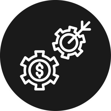 dişli vektör simgesi. biçim düz yuvarlak sembol, siyah renk, yuvarlak açılar, beyaz arkaplan