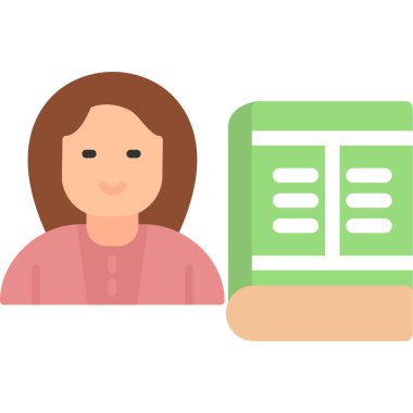 Takvim simgesi olan kadın, vektör illüstrasyonu