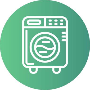çamaşır makinesi simgesi, vektör illüstrasyon tasarımı