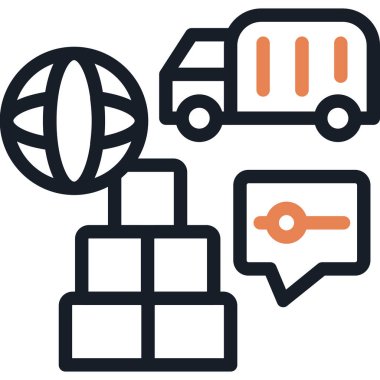 lojistik ve lojistik ikon vektör tasarımı