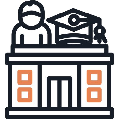 kolej eğitimi simgesi, vektör illüstrasyonu