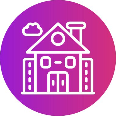 Bina. Web simgesi basit illüstrasyon