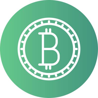 Bitcoin simgesi. Web için basit kripto para birimi vektör simgesi çizimi