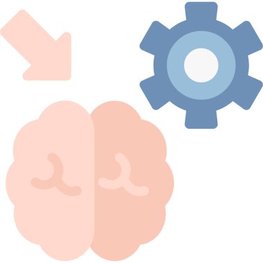 Beyin. Web simgesi basit illüstrasyon