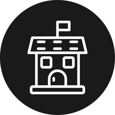 Çatı simgesi olan ev. vektör illüstrasyonu