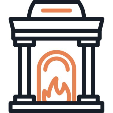 Şömine. Web simgesi basit illüstrasyon