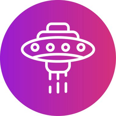 Uzaylı UFO simgesi, vektör çizimi