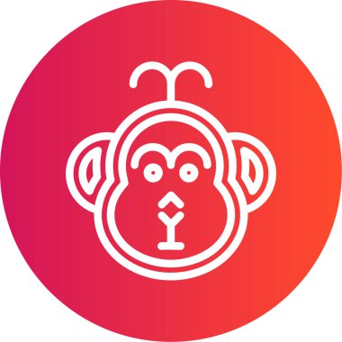 Moda tarzında izole edilmiş hayvan maymun simgesi