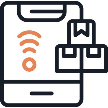 Kablosuz. Web simgesi basit illüstrasyon