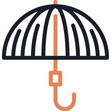 Şemsiye ikonu. Web için şemsiye vektör simgelerinin özet çizimi