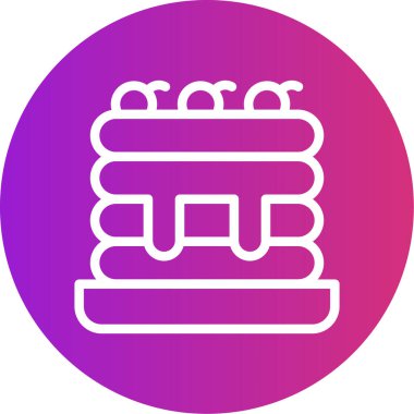 Bir yığın pasta. Web simgesi basit illüstrasyon.