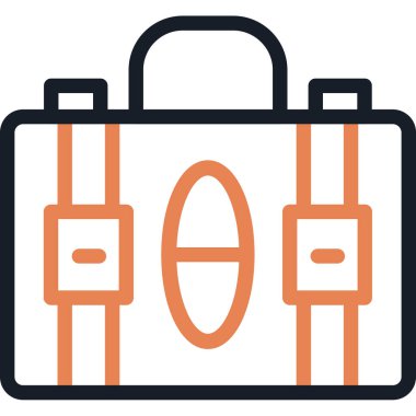 çanta bagaj simgesi doldurulmuş taslak biçiminde