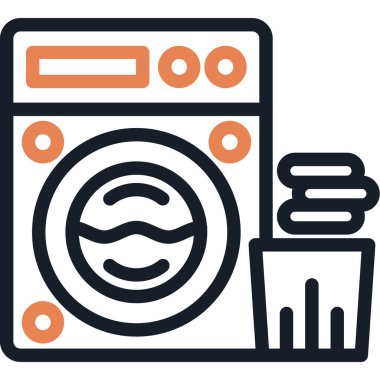 Çamaşır makinesi. Basit resimleme