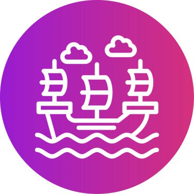 Gemi simgesinin vektör illüstrasyonu