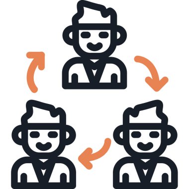 İnsanlar ikonu. Taslak çizimi. vektör sembolü