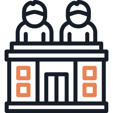 Otelde. Web simgesi basit illüstrasyon