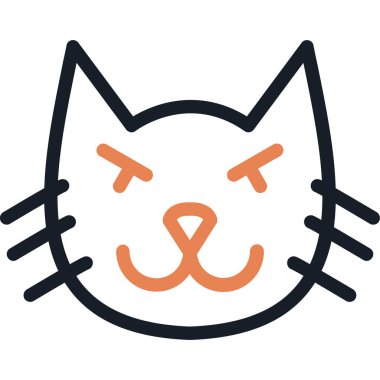 Kedi. Web simgesi basit illüstrasyon