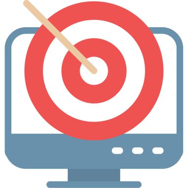 Web pazarlama düz simgesi, vektör, illüstrasyon