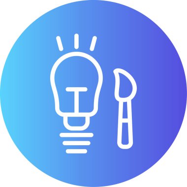 Fikir simgesi, vektör illüstrasyonlu ampul