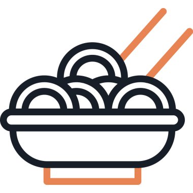 noodles ikon vektör illüstrasyonu