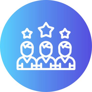 Yıldızlı bir grup insanın vektör çizimi