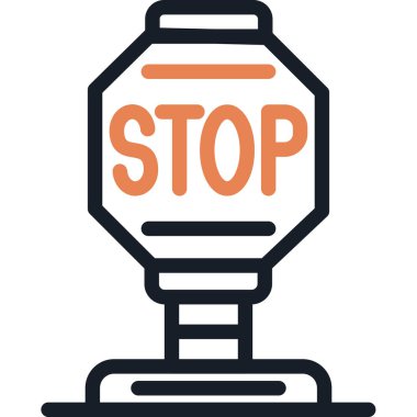 Dur işareti. Web simgesi vektör illüstrasyonu