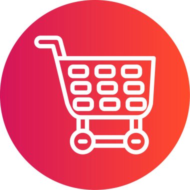 Alışveriş arabası, vektör illüstrasyonu