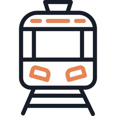 Tramvay. Web simgesi basit illüstrasyon