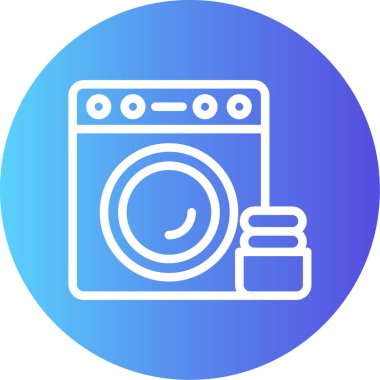 Çamaşır makinesi simgesinin vektör illüstrasyonu