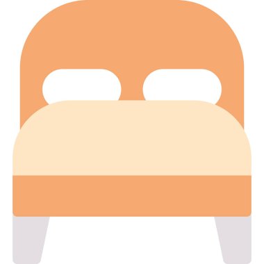 Yatağa. Web simgesi vektör illüstrasyonu