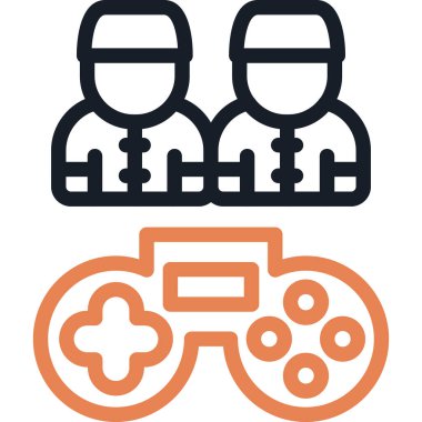 oyun ve insan satırı vektör simgesi.