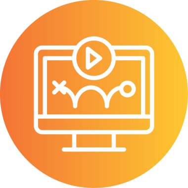 bilgisayar izleme simgesi, vektör illüstrasyonu