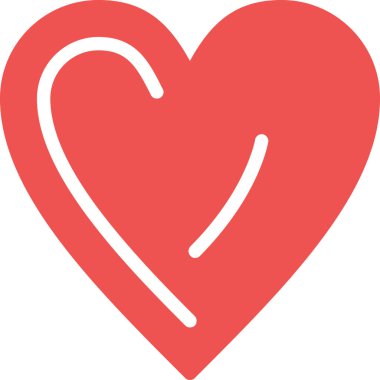 kalp aşk ikonu düz stil