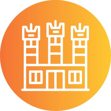 Bina. Web simgesi basit illüstrasyon