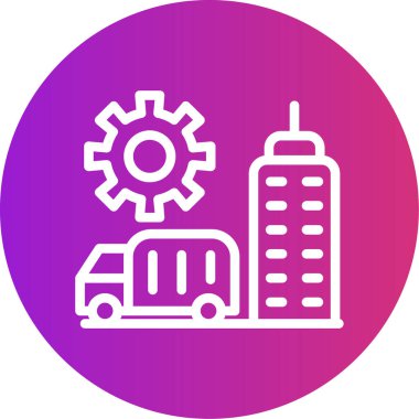 Bir araba simgesinin vektör illüstrasyonu