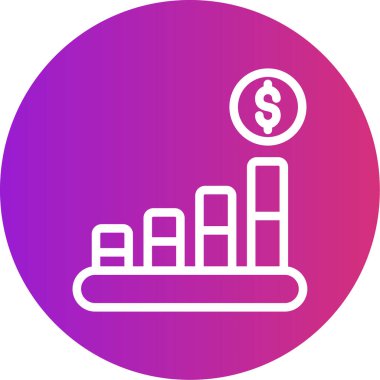 Bir dolar işareti simgesinin vektör illüstrasyonu