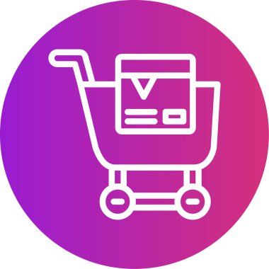 Alışveriş sepeti simgesi, vektör illüstrasyonu