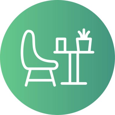 Modern b 'nin vektör illüstrasyonu sandalye ikonundan yoksun