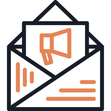 e-posta zarfı simgesi ana hat biçiminde