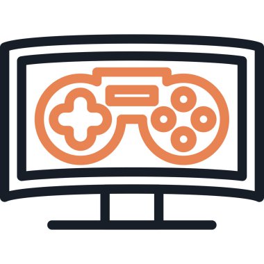 Oyun denetleyici simgesi, vektör illüstrasyonu arkaplanda izole edildi